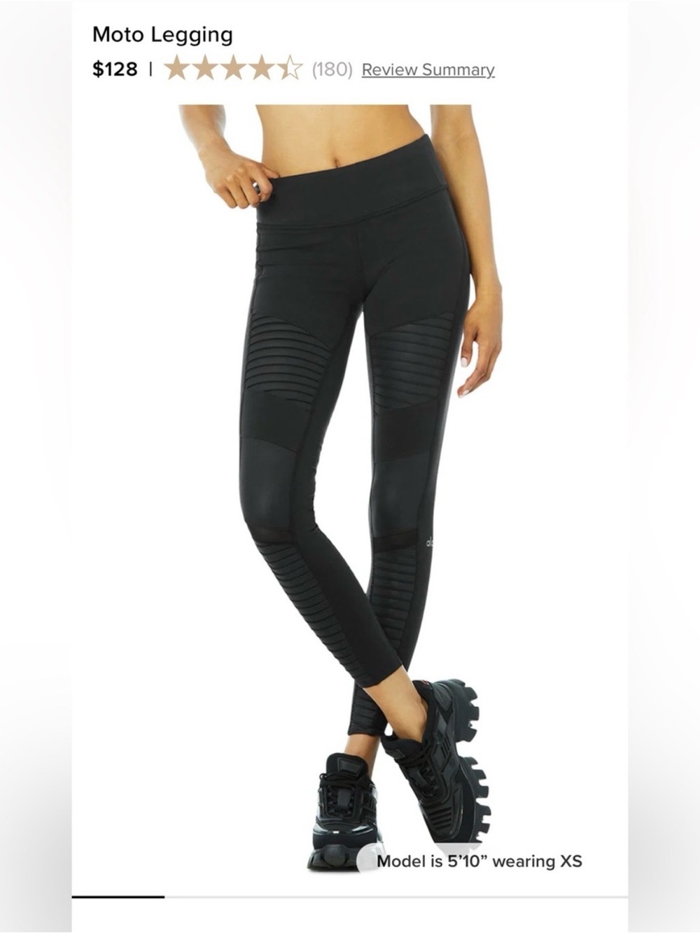 ALO Yoga Black Moto Ribbed Leggings